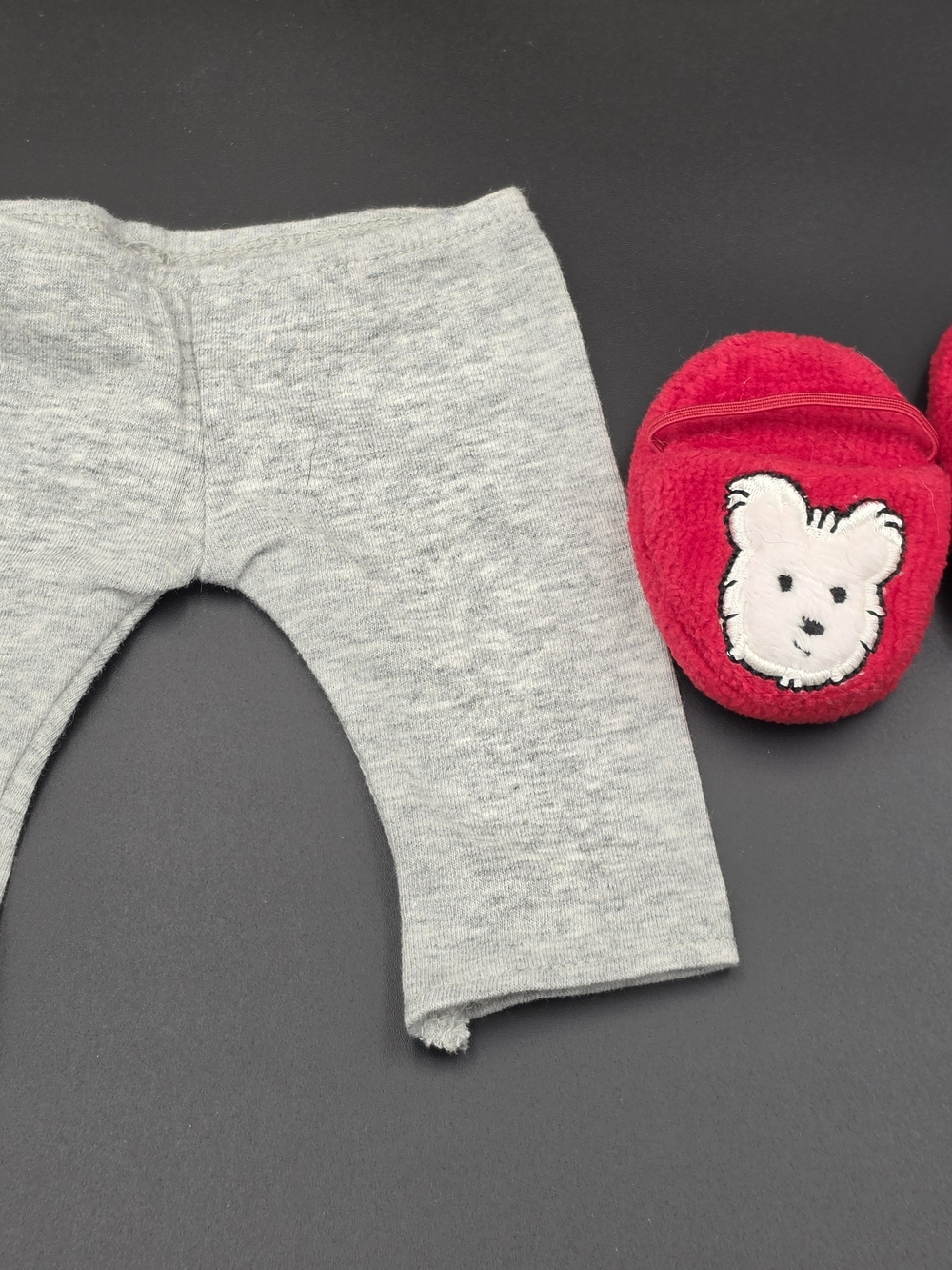 American Girl Coconut Grey Leggings And Red Slippers - Retired 2013